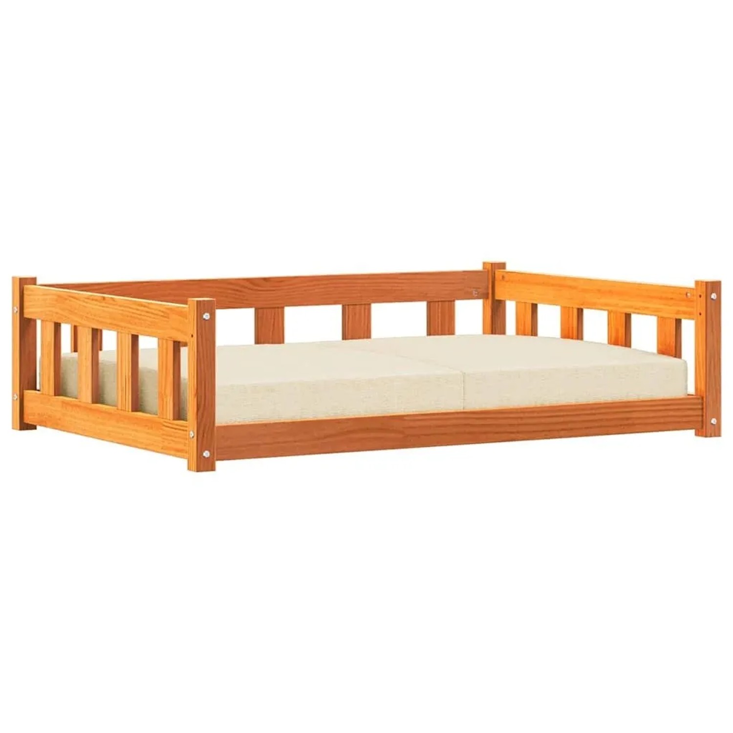 vidaXL Hundebett Wachsbraun 100 x 70 x 28 cm Massives Kiefernholz 869886_3