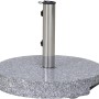 Grauer Siena Garden Schirmständer aus Granit, 40 kg, mit Edelstahlrohr für Sonnenschirme.