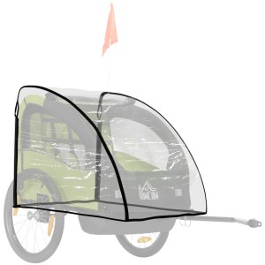 HOMCOM Regenschutz für Fahrradanhänger, transparenter Regenüberzug für Kinderfahrradanhänger.