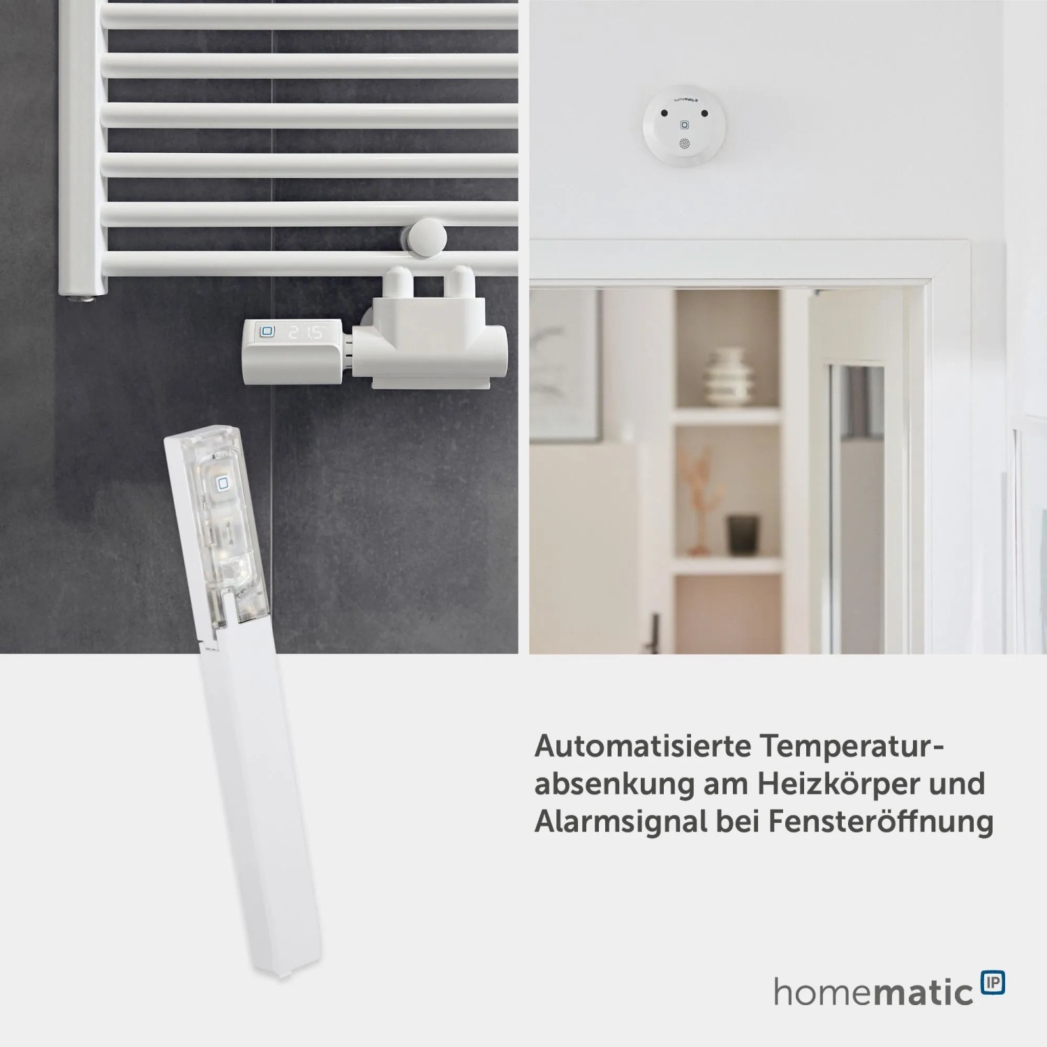 Homematic IP Fenster- und Türkontakt für verdeckten Einbau im Smart Home System.