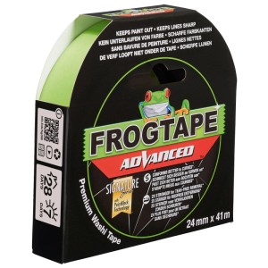 FrogTape Washi-Malerband Advanced, 24 mm x 41 m, für scharfe Farbkanten.