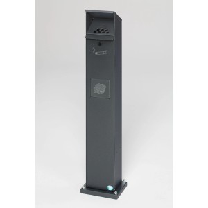 PROREGAL Kombiascher Standsäule Für Außenbereich HxBxT 115 x 18 x 15 cm Verzinkter Stahl Grau