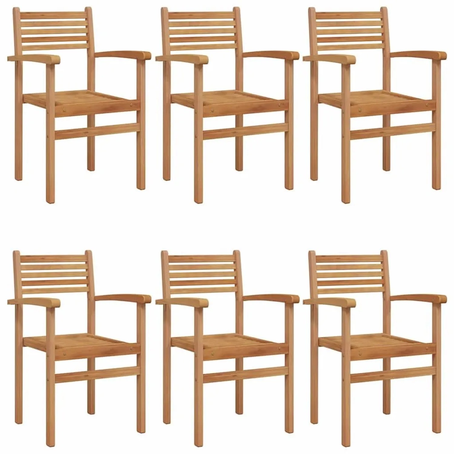 vidaXL Stuhl 6 Stk Braun 56 x 55 x 90,5 cm Massivholz Teak 3375764 günstig online kaufen