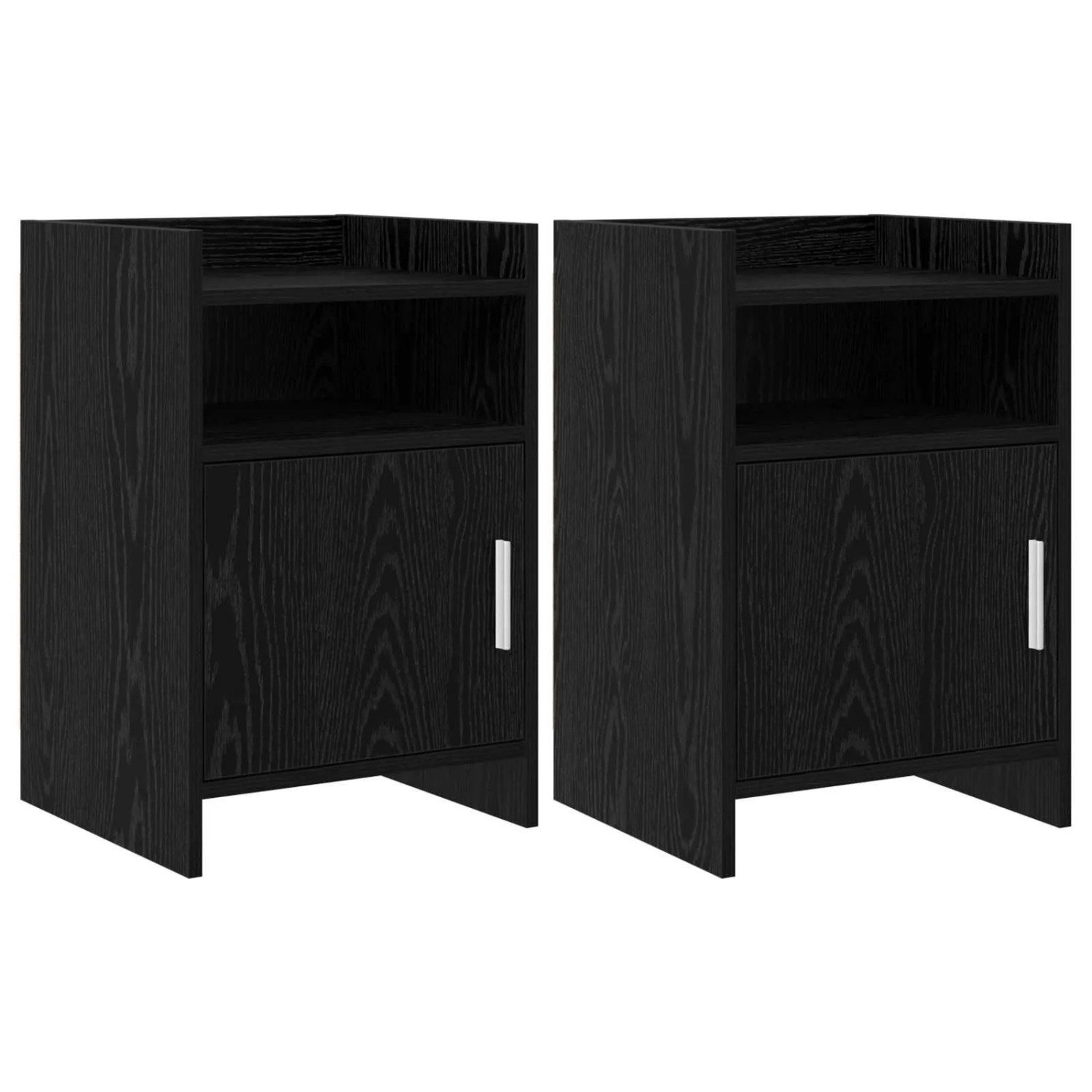 vidaXL Nachttische 2 Stk Schwarze Eiche 40 x 36 x 60 cm Holzwerkstoff 8011038