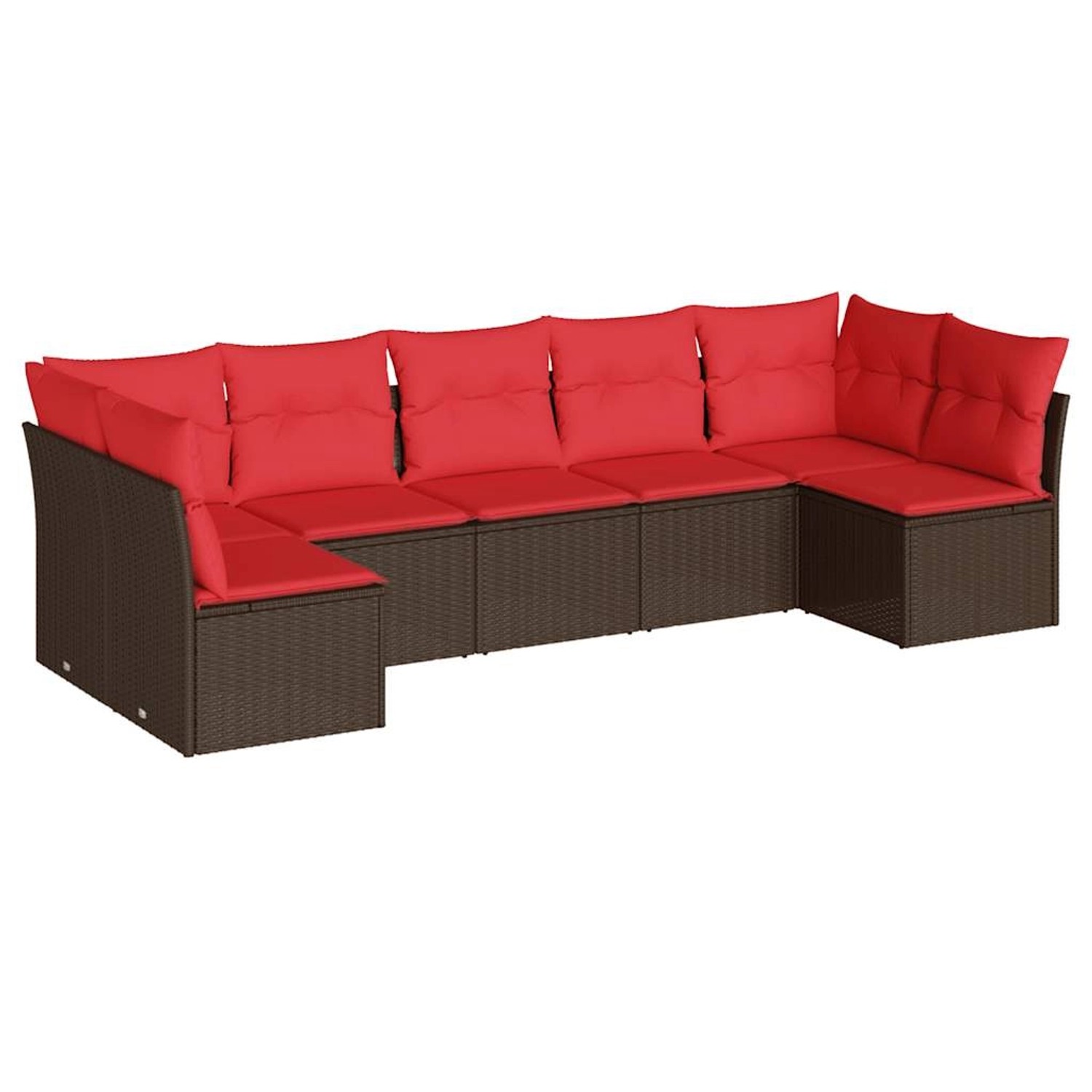 vidaXL 7-Tlg Garten-Sofagarnitur mit Kissen Braun Poly Rattan 3217434 günstig online kaufen