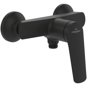 Villeroy & Boch Oasis Duscharmatur Einhebel-Mischbatterie mit Rückflussschutz & Kartusche Aufputzmontage Rund Matt Black