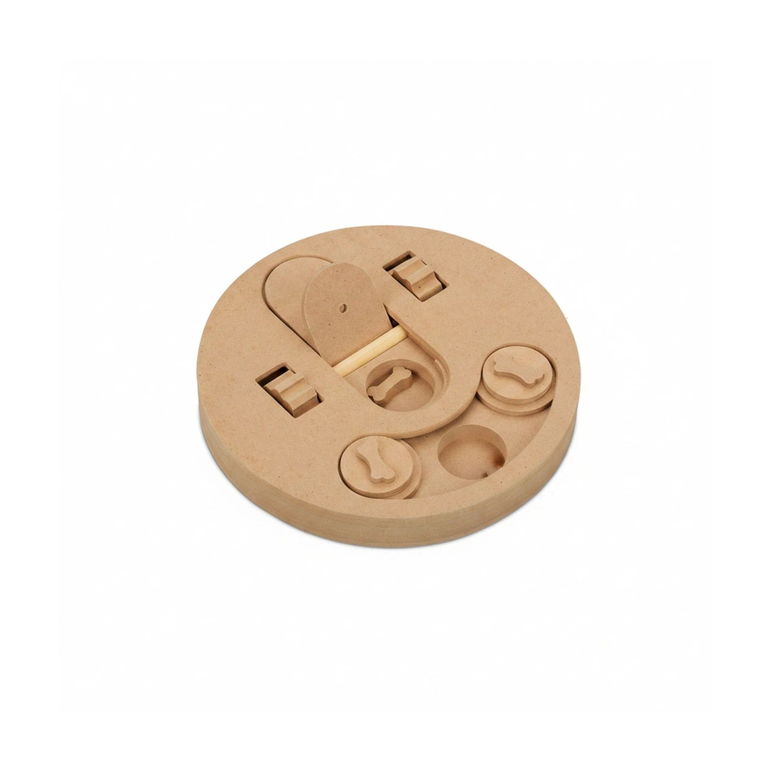 Relaxdays Intelligenzspielzeug für Hunde MDF Natur Antirutsch 4 cm x 23 cm 720 g