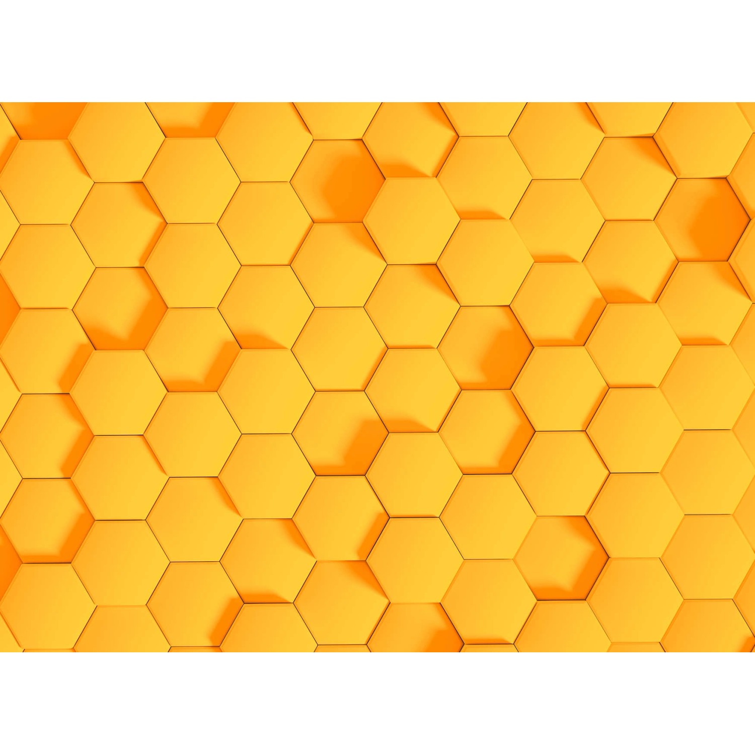 Fototapete Hexagon Muster Orange 3,50 m x 2,55 m FSC®