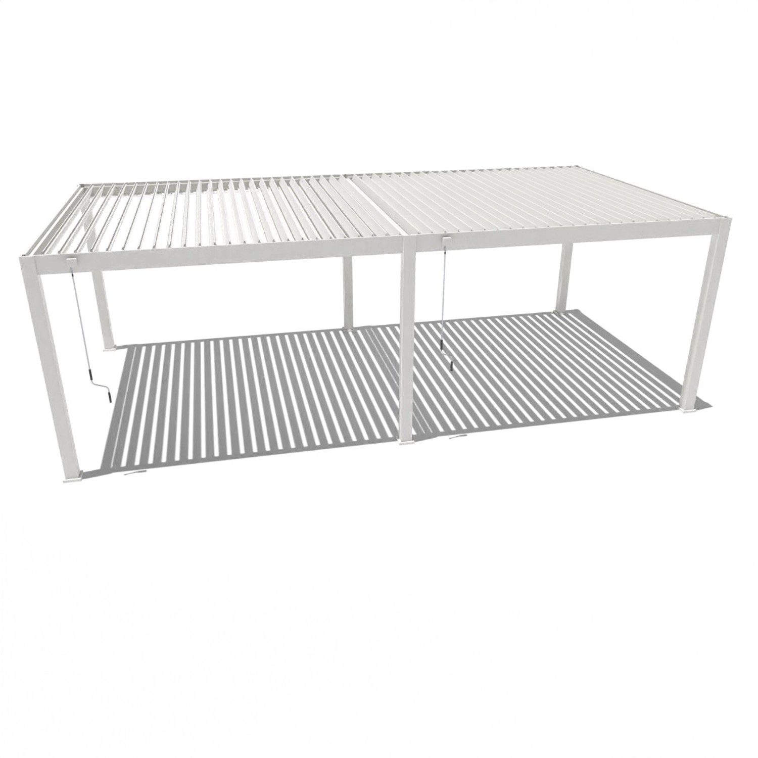 Weißer Weide Deluxe Plus Aluminium Pavillon 4x8m mit verstellbarem Lamellendach.