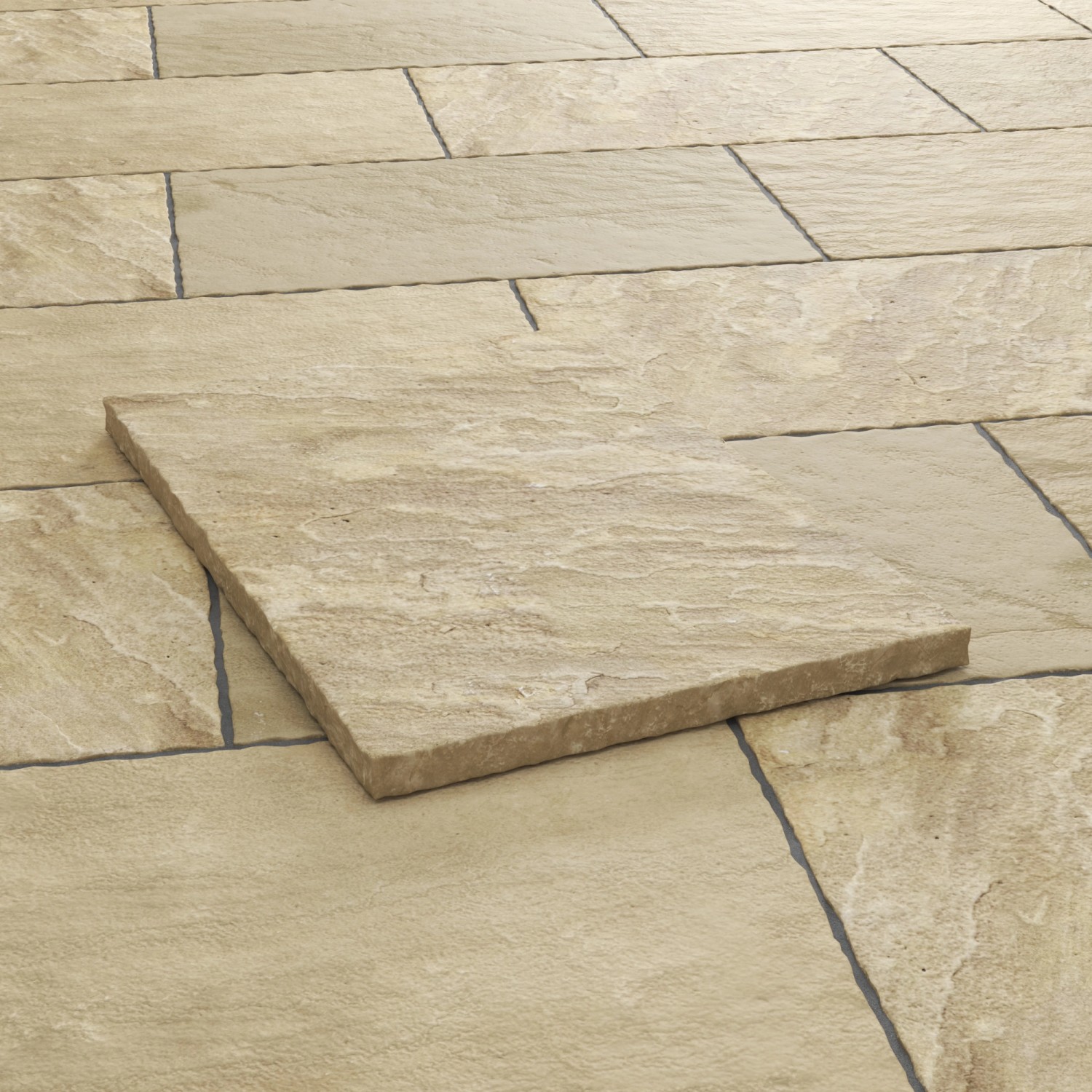 Terrassenplatte Sandstein Gold-Braun, 60x40x3 cm. Naturstein für Terrasse und Gartenwege.