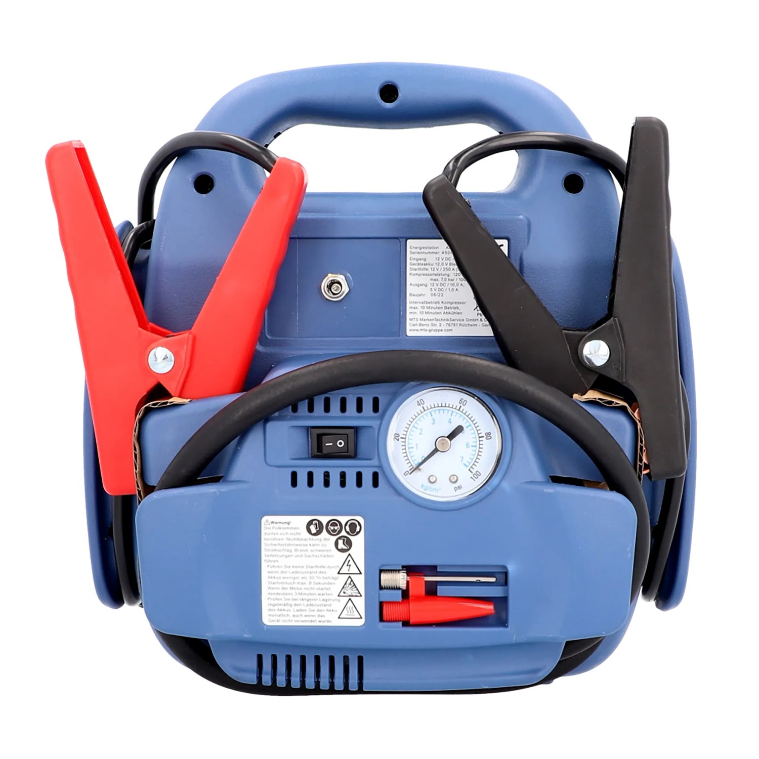 Cartrend Energiestation 12V mit Starthilfe, Kompressor und USB-Anschluss.