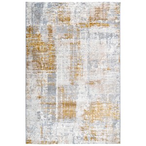 Moderner Obsession Teppich My Salsa in Senfgelb, Grau und Weiß, 170x120 cm.