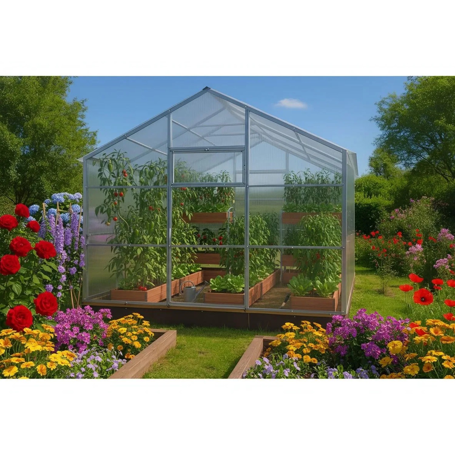Garten Dream Gewächshaus Flora 3x4m mit 4mm Polycarbonat