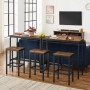 Vasagle Stehtisch-Set mit 2 Hockern in Braun und Schwarz vor Couch