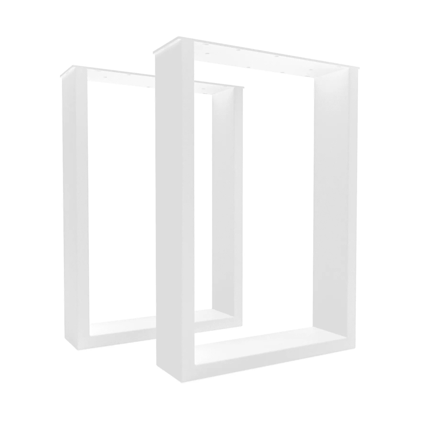 HEVVA Tischbeine BASEL 30 cm Tief 43 cm Höhe 2er Set Weiß