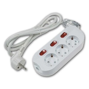 ChiliTec Tischsteckdose mit Einzelschaltung 3-fach Weiß