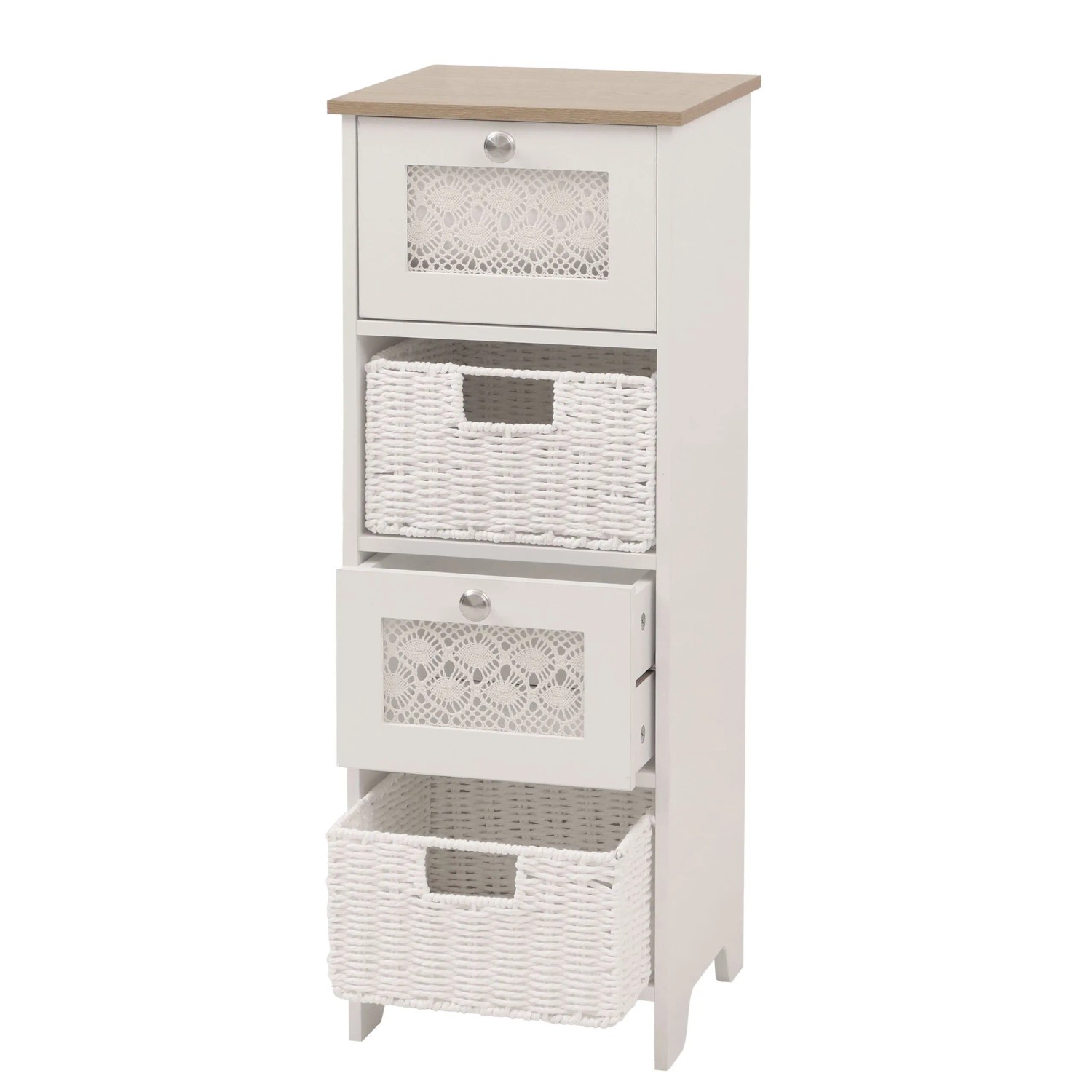 MCW Kommode O75 4 Schubfächer Natur-Weiß günstig online kaufen