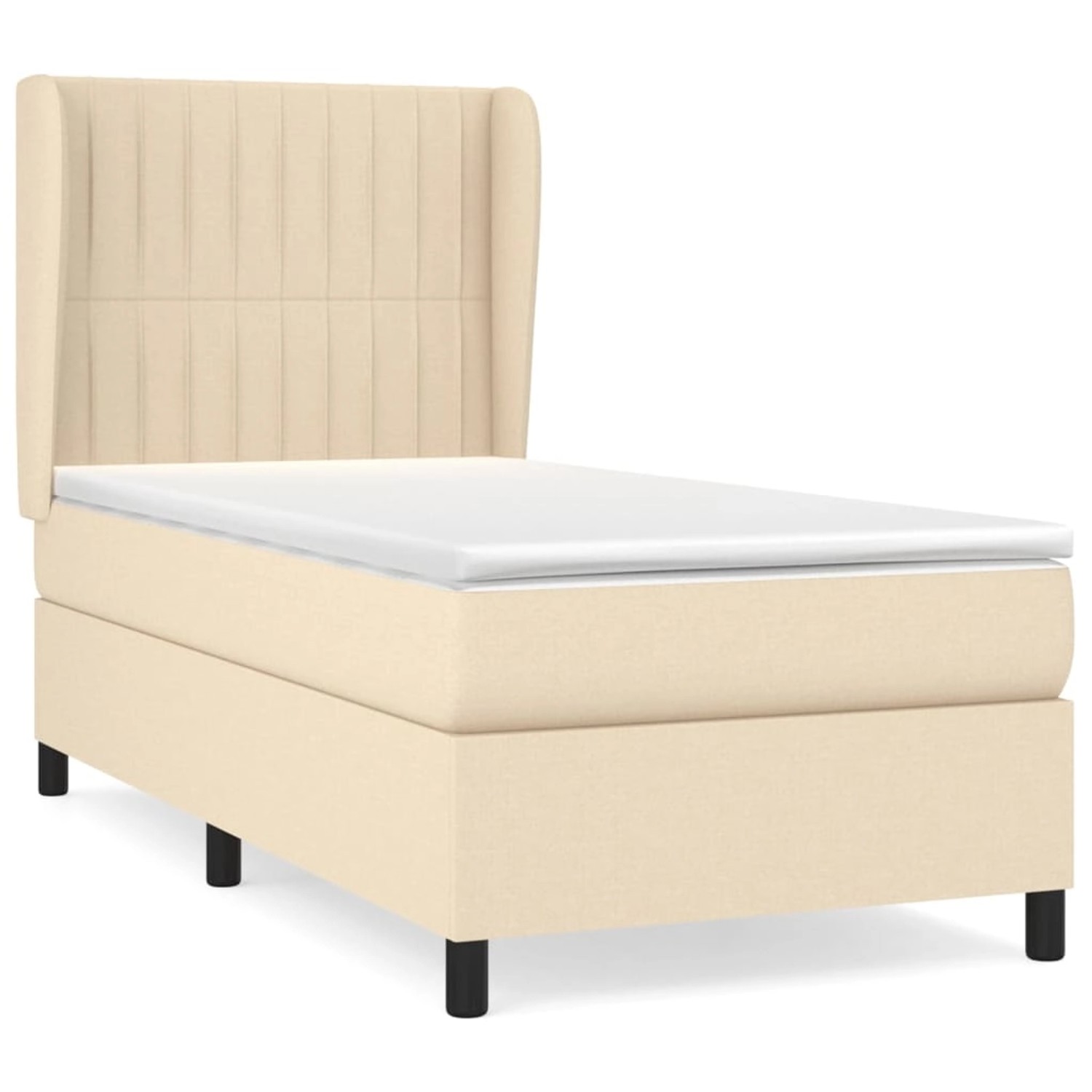 vidaXL Boxspringbett mit Matratze Creme 90x190 cm Stoff1372484 günstig online kaufen