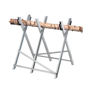 Relaxdays Sägebock Stahl Silber Schwarz Klappbar Verstellbar 80 cm x 80 cm x 85 cm 5,3 kg
