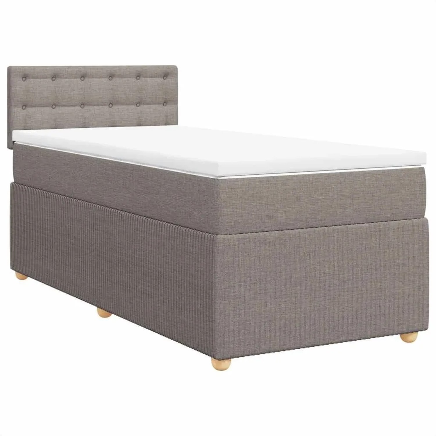 vidaXL Boxspringbett mit Matratze Taupe 90x200 cm Stoff 3287357 günstig online kaufen