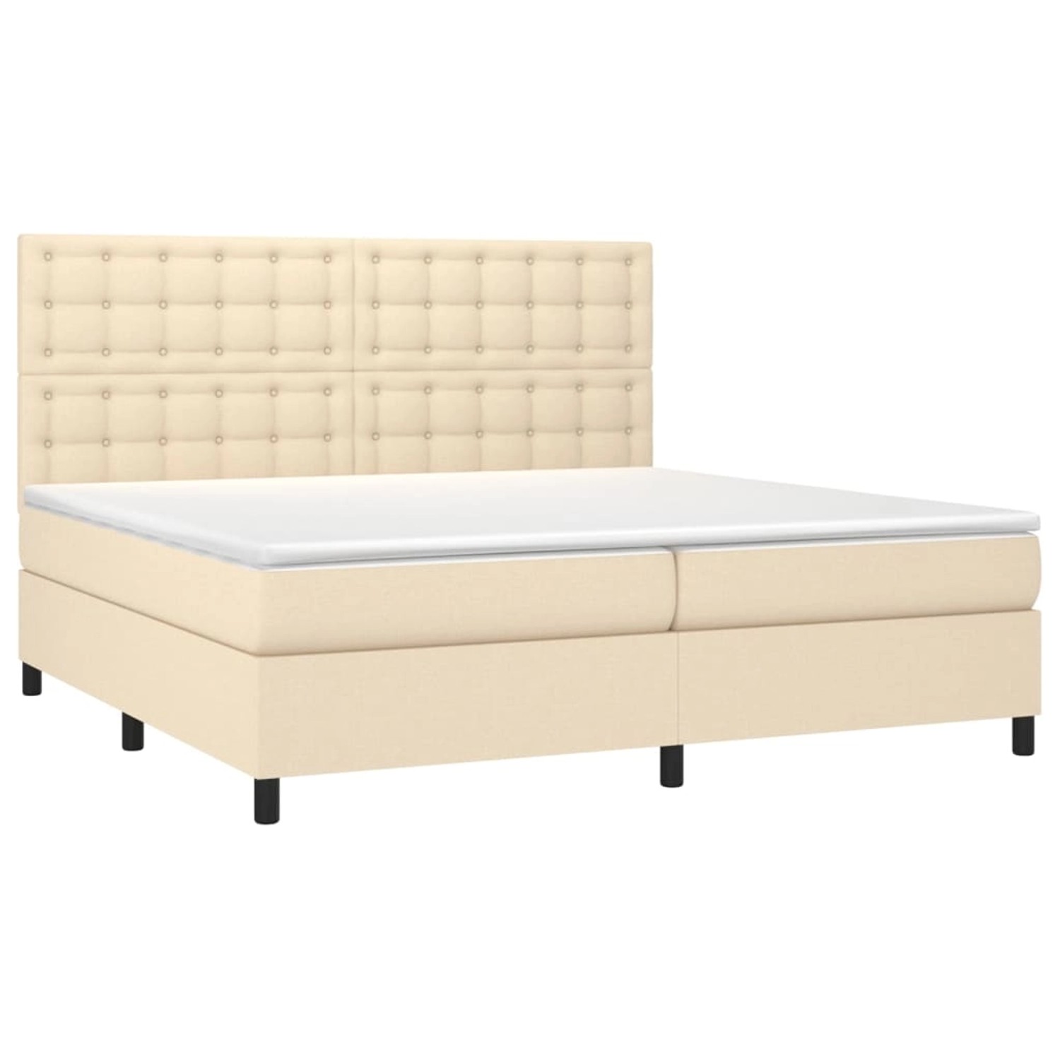 vidaXL Boxspringbett mit Matratze & LED Creme 200x200 cm Stoff 3135226 günstig online kaufen
