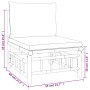 vidaXL Gartenmöbel: Lounge-Set aus Bambus mit dunkelgrauen Kissen, 7-teilig.