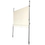 Beige Klemmmarkise 150x200cm für Balkon, ohne Bohren montiert, mit Handkurbel für Sonnenschutz.