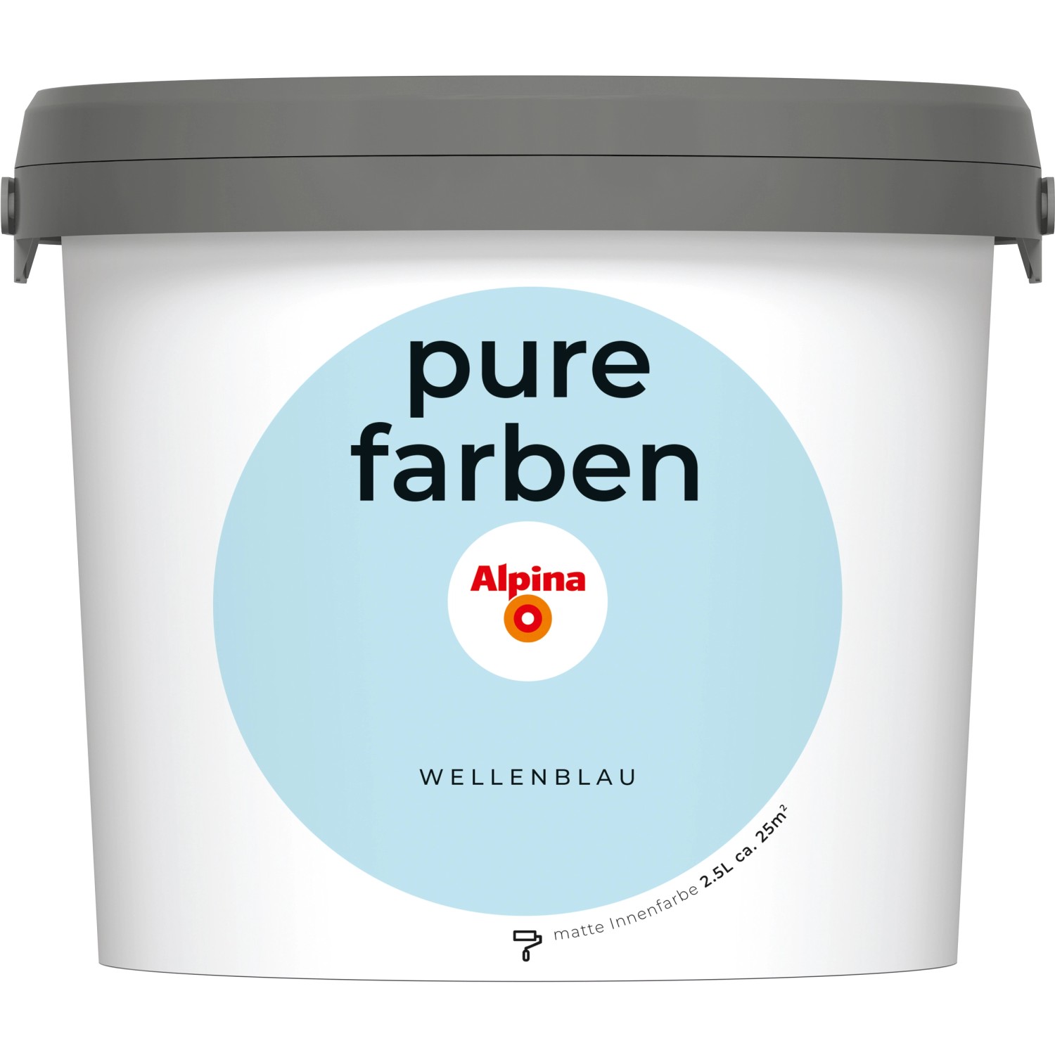 Alpina Wandfarbe Pure Farben Wellenblau 2,5 l