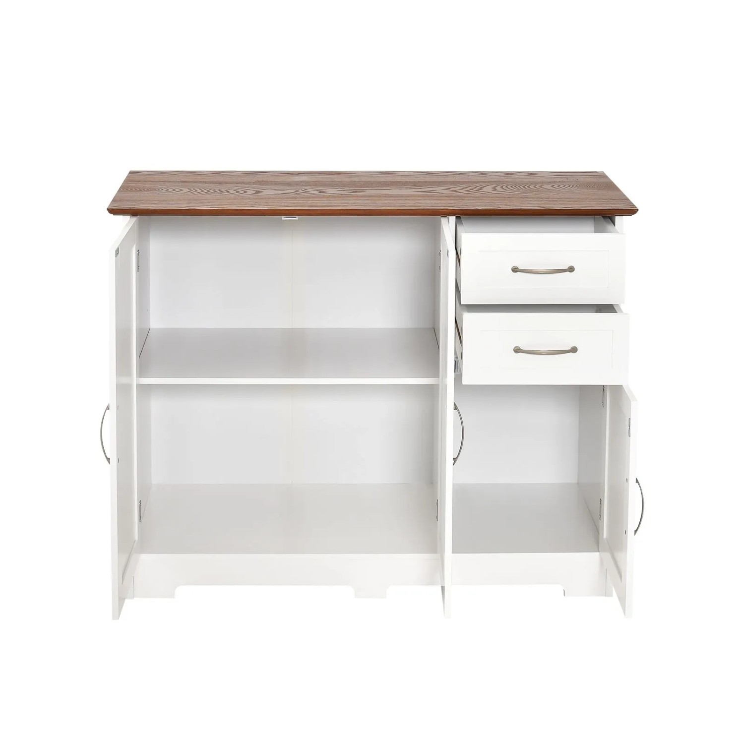 Costway Sideboard Weiß 100 x 40 cm Arbeitsplatte Türen Schubladen günstig online kaufen