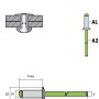 GOEBEL Blindniete 5,0x8,0 mm, Aluminium/Edelstahl A2, Schemazeichnung mit Maßen.
