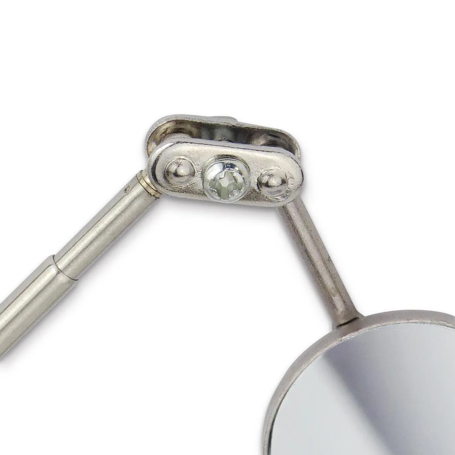 Blanko Inspektionsspiegel, 490 mm, Ø 30 mm, mit flexiblem Kugelgelenk.