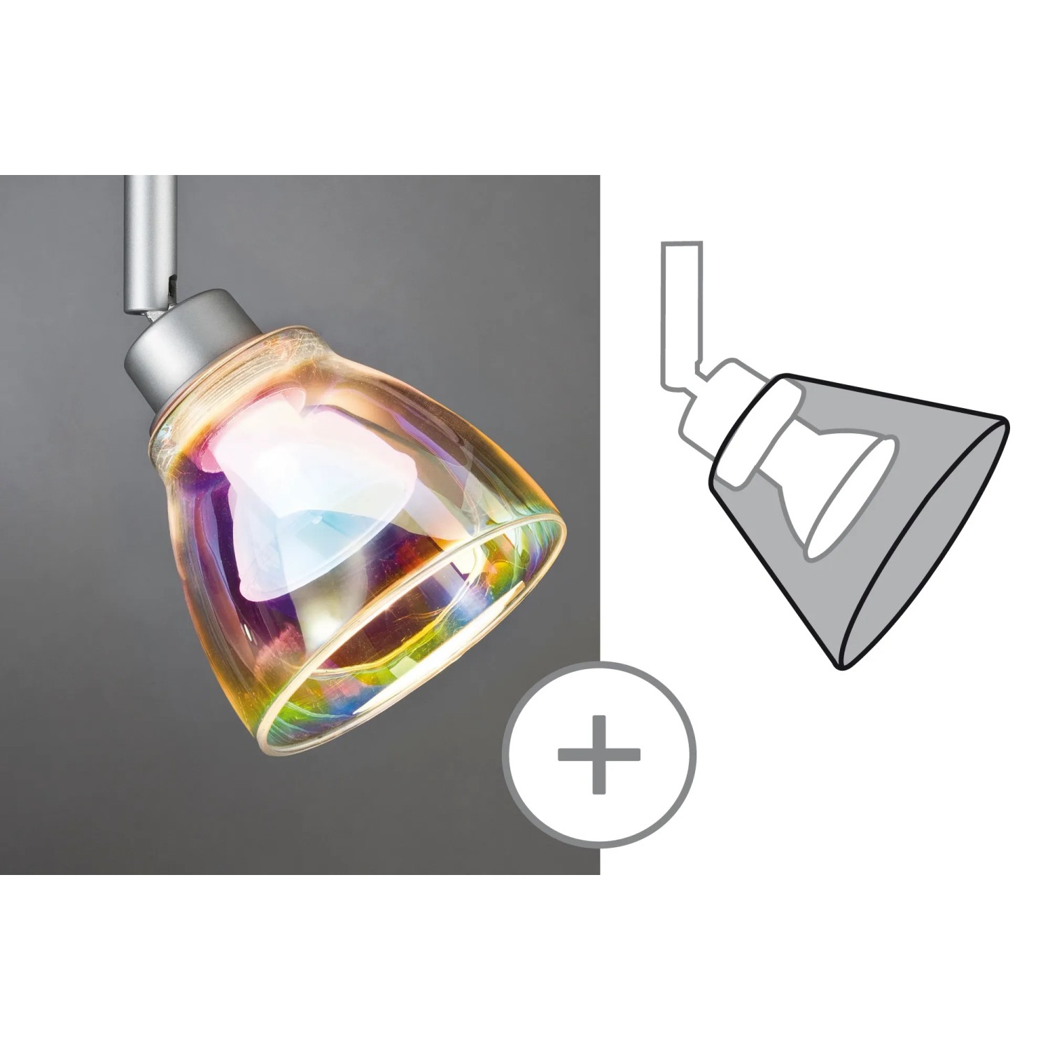 Paulmann DecoSystems Wolbi Deko-Schirm, buntes Glas für Schienensysteme.