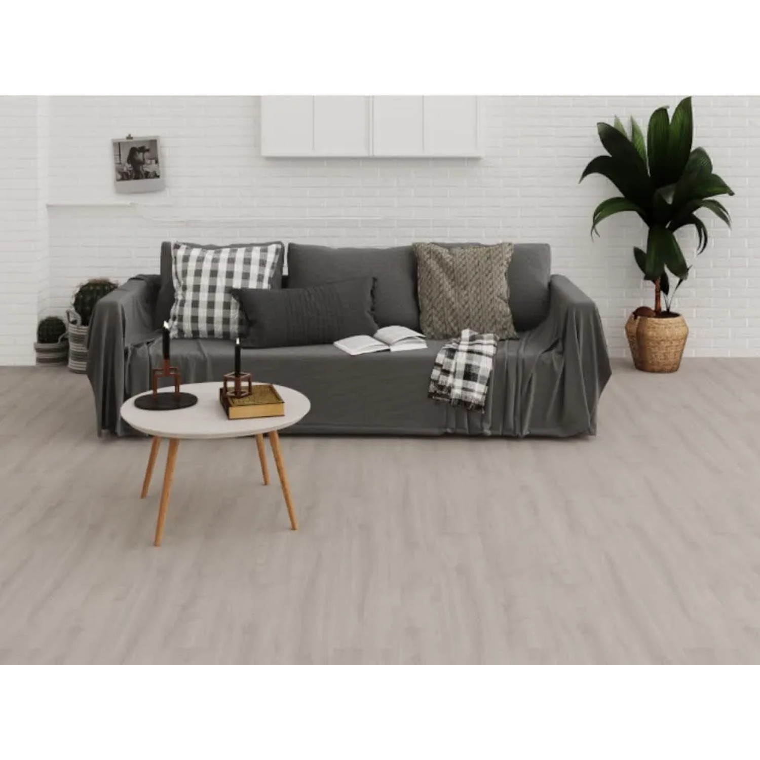 Decoflooring Vinylboden Premium Klickvinyl Eiche Schneeweiß Landhausdiele