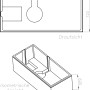 Technische Zeichnung Ottofond Wannenträger Porta 170 cm, Draufsicht und isometrische Ansicht mit Maßen.