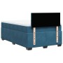 Boxspringbett dunkelblau (120x190 cm) mit Matratze und Kopfteil.