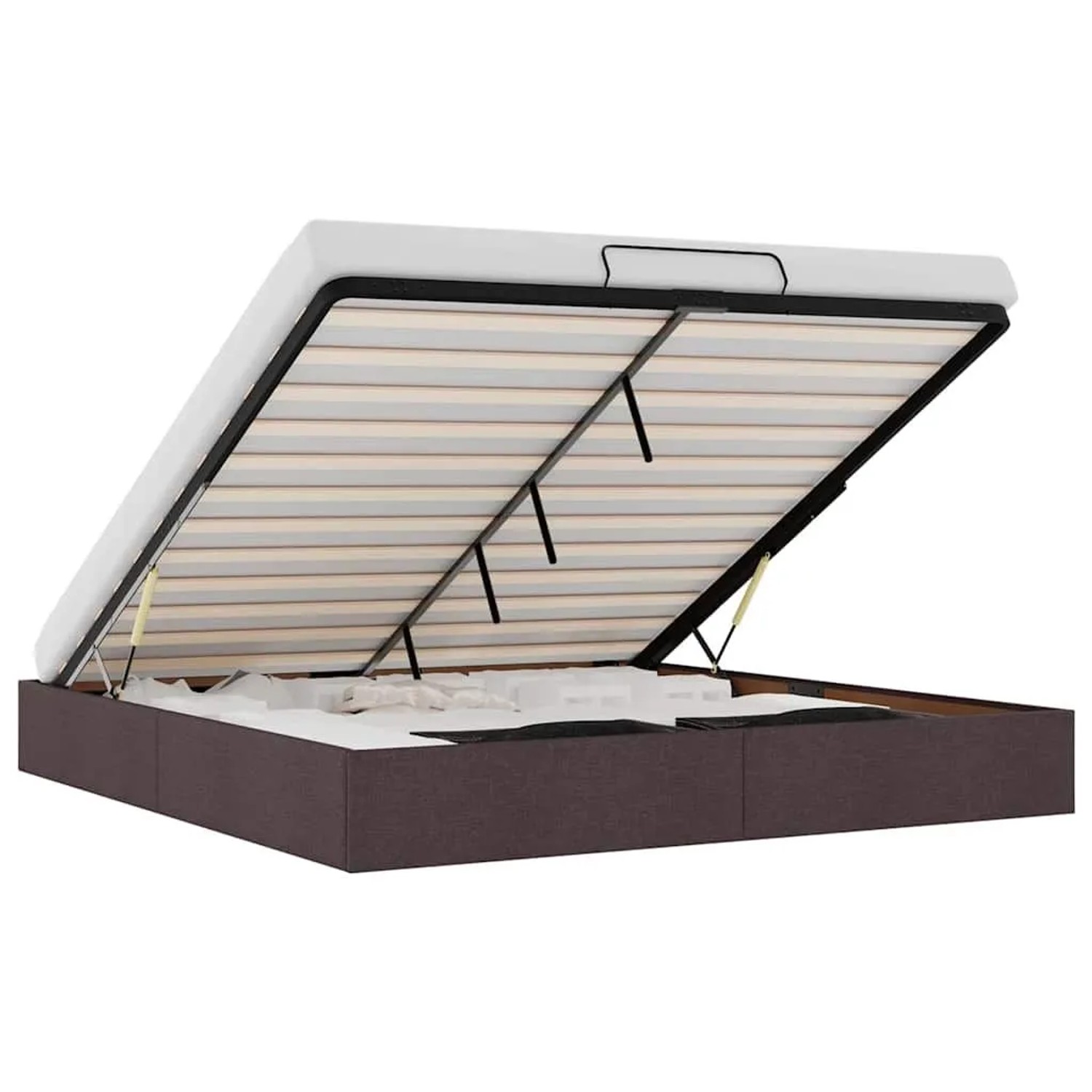 vidaXL Ottoman-Bett ohne Matratze Dunkelbraun 200x200 cm Stoff 3310906