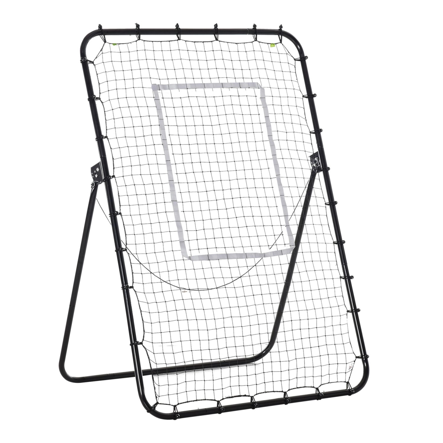 HOMCOM Fußball Rebounder PE-Netz  Eisen Schwarz 123L x 73B x 178,5H cm