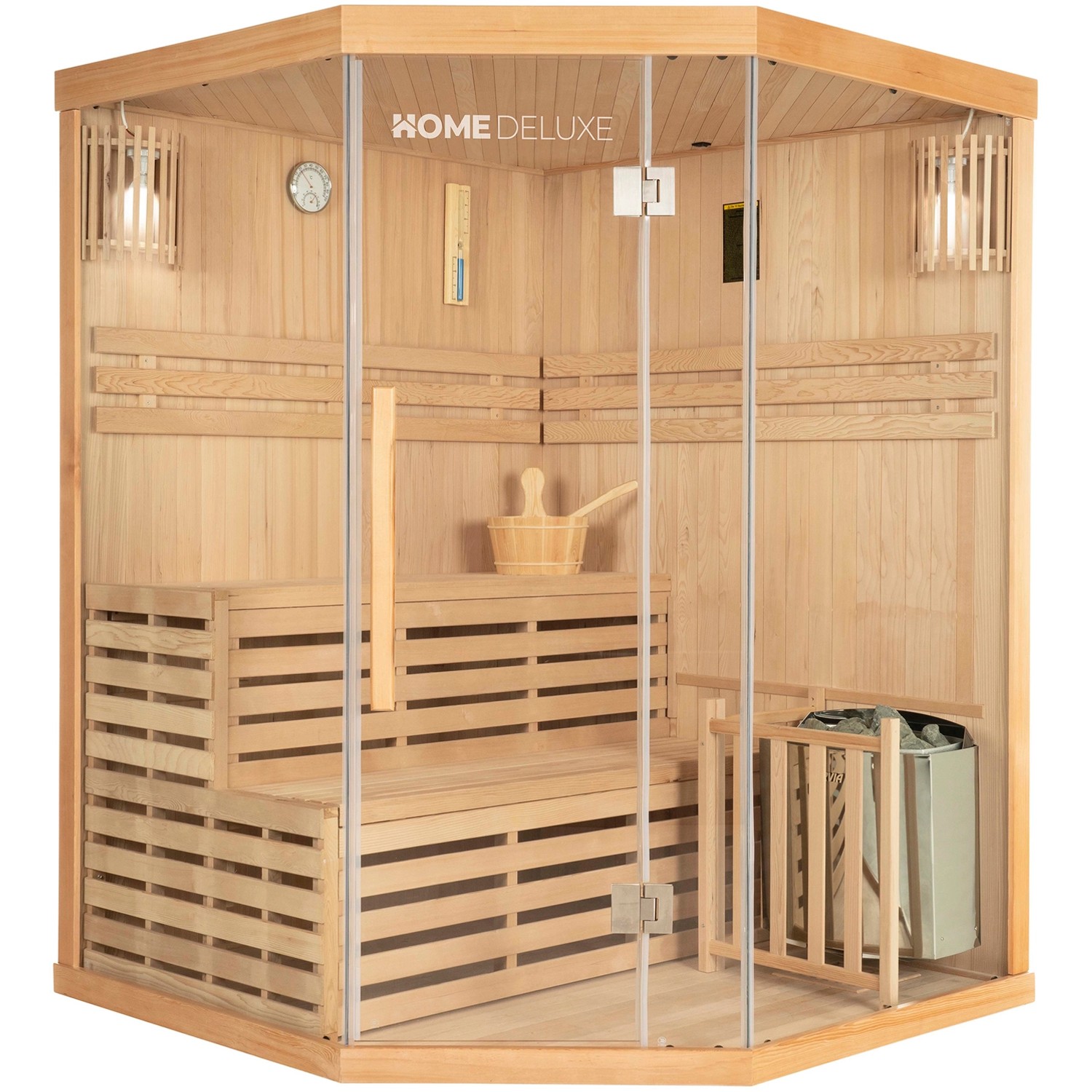 Traditionelle Sauna SKYLINE Tannenholz Natur XL