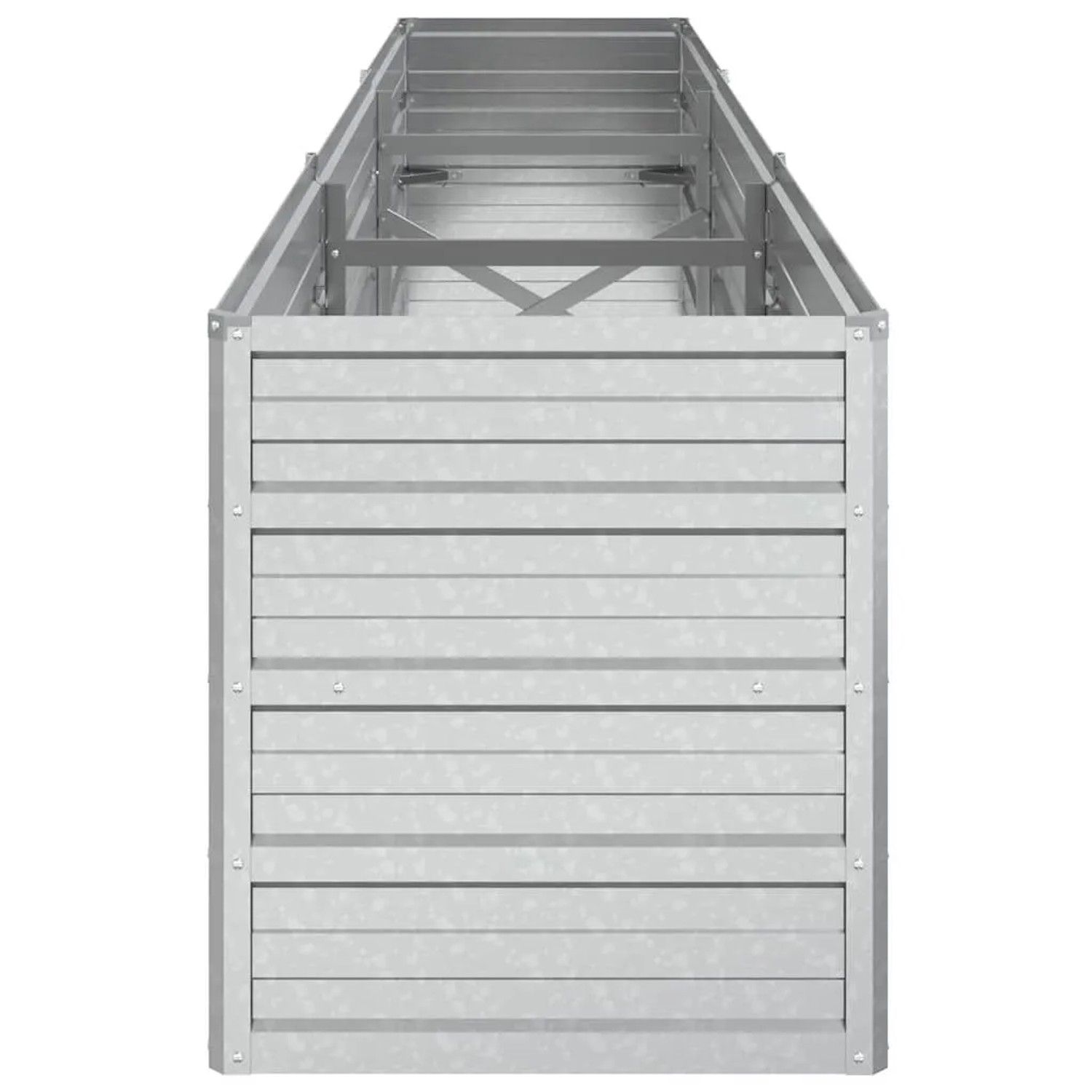 furnicato Garten-Hochbeet, 240x40x45 cm, aus verzinktem Stahl in Silber.
