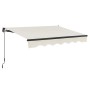 Beige Gelenkarmmarkise 400x300 cm mit Handkurbel für Balkon und Terrasse.