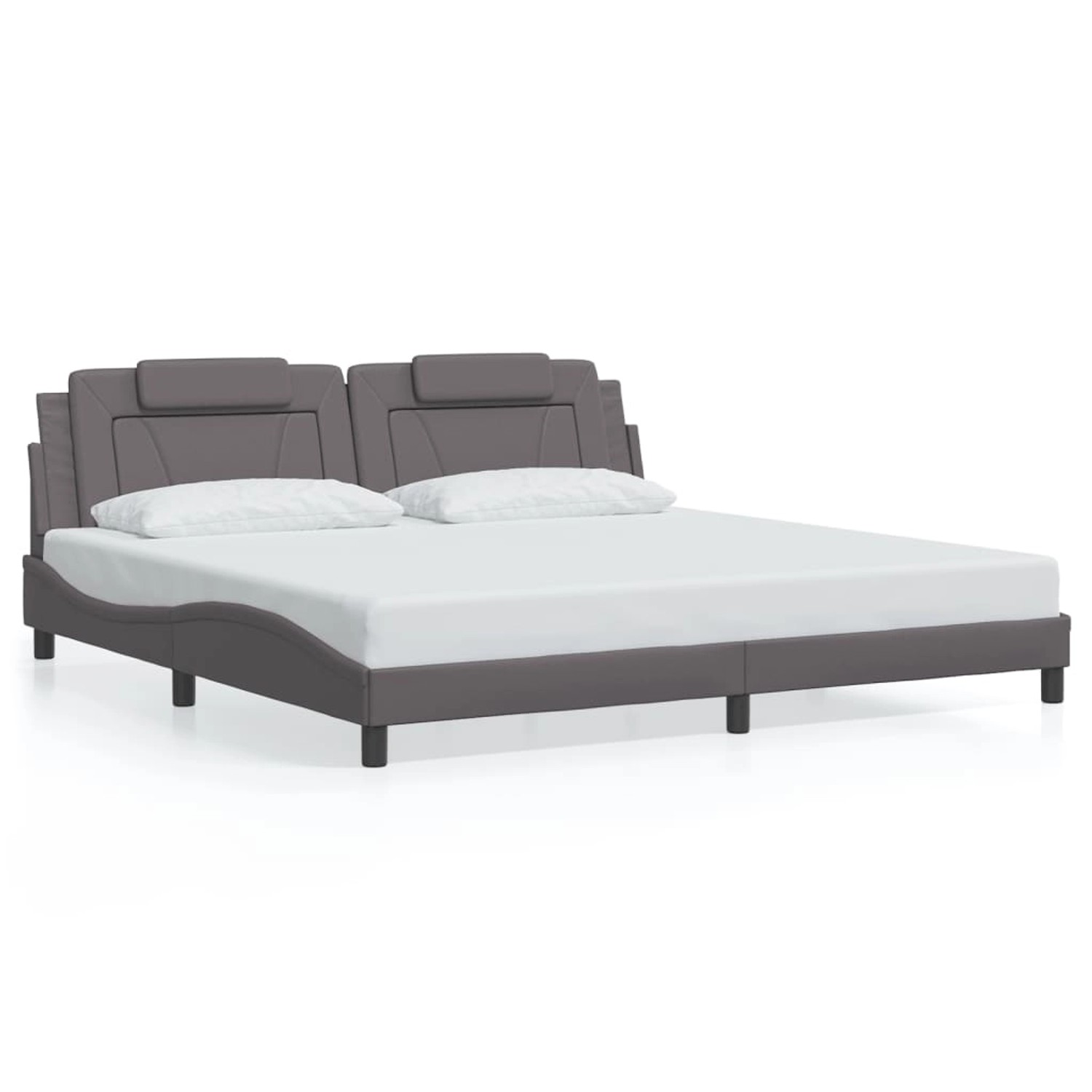 vidaXL Bettgestell Viana ohne Matratze Grau 200x200 cm Kunstleder 3208120 günstig online kaufen