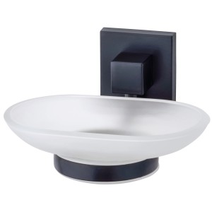 Fackelmann Ablageschale New York, schwarz, für Badaccessoires und Badhelfer.