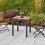 Merxx Gartenmöbelset Santorin mit Klappsesseln und ausziehbarem Balkontisch aus Akazienholz und Aluminium.