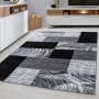 Ayyildiz Kurzflorteppich Parma 9220, 160x230 cm, schwarz mit modernem Muster.