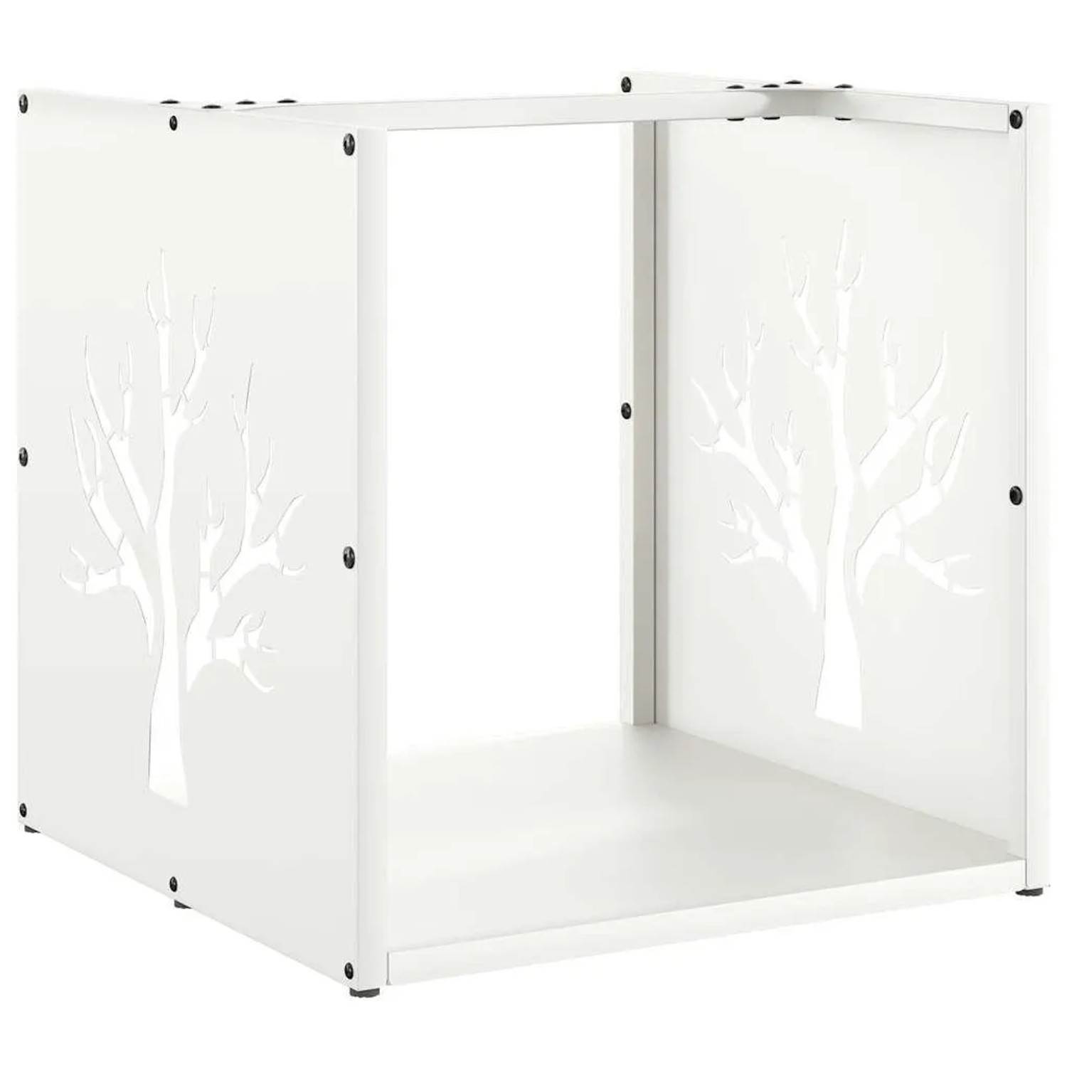 vidaXL Brennholzregal Weiß 40x40x40 cm Kaltgewalzter Stahl 864244
