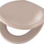 Beiger WC-Sitz aus Kunststoff, ovale Form, geeignet für Standard-WCs.