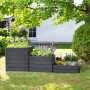 Garantia Hochbeet Ergo Vario 2 Stone, Kunststoff-Hochbeet in Steinoptik mit Bepflanzung im Garten.