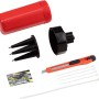 Dosenmuffen-Set IP68, 10-teilig: Muffe, Kabelbinder, Gleitmittel, Cutter, Montageanleitung für Kabelverbindungen.