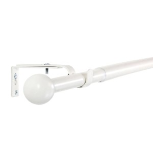 Deco-Raum Gardinenstangen Set Ausziehbar 1-Lauf Kugel Flexa Ø 16/19 mm 160-300cm Weiß