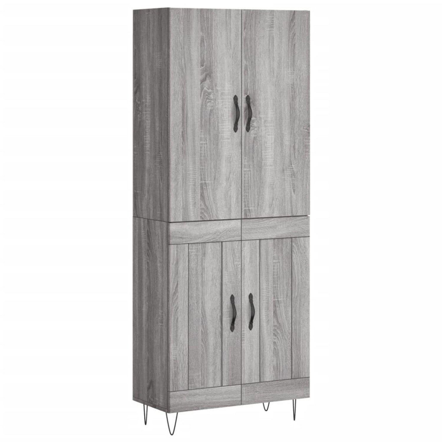 vidaXL Highboard Grau Sonoma 69,5x34x180 cm Holzwerkstoff 3198079 günstig online kaufen